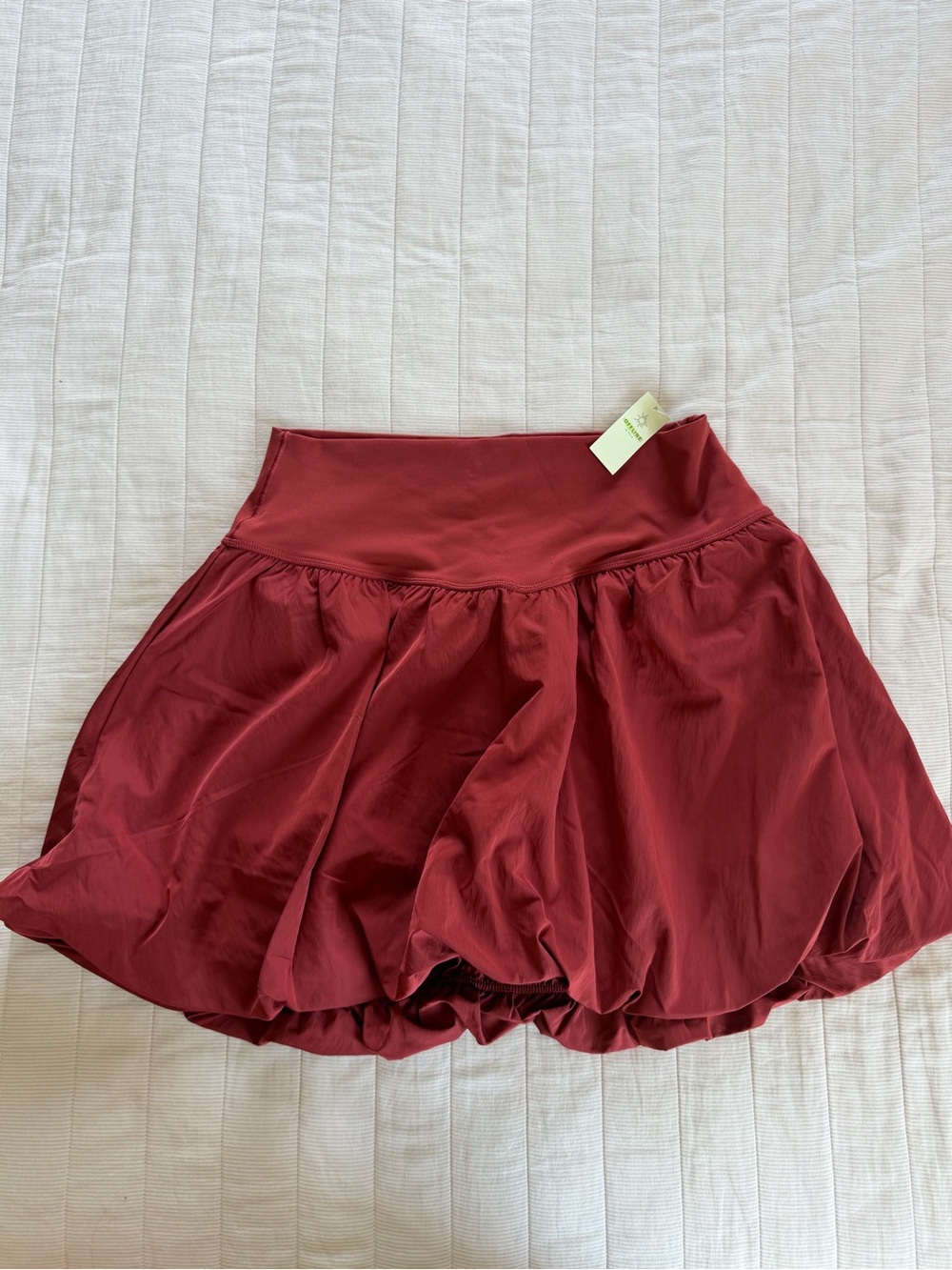 aerie Mini Bubble Skirt in Wine Red